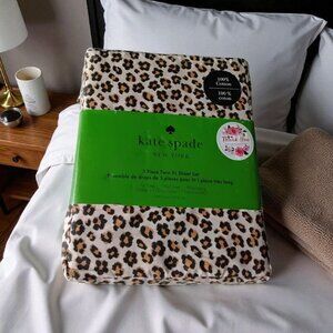 NEW!!! KATE SPADE LEOPARD FLORAL ANIMAL PRINT TWIN SHEET SET - 100% COTTON
